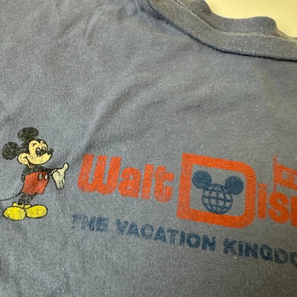 Walt Disney World Shirt Mens 2XL Blue Mickey Mouse Vacation Kingdom Graphic Tee - Picture 4 of 9
